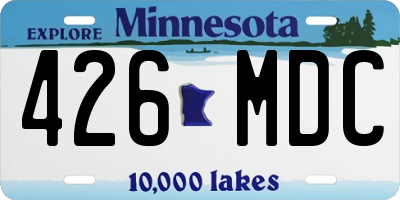 MN license plate 426MDC
