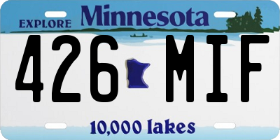 MN license plate 426MIF
