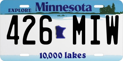 MN license plate 426MIW