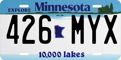MN license plate 426MYX