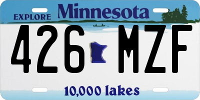 MN license plate 426MZF