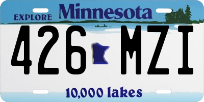 MN license plate 426MZI