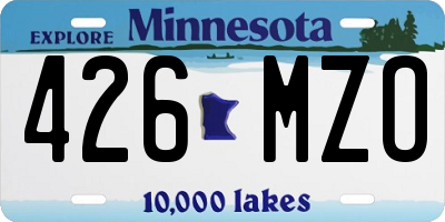 MN license plate 426MZO