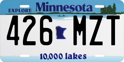 MN license plate 426MZT