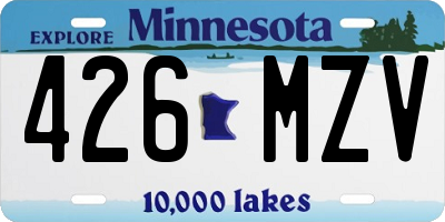 MN license plate 426MZV