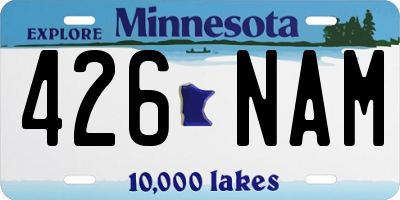 MN license plate 426NAM