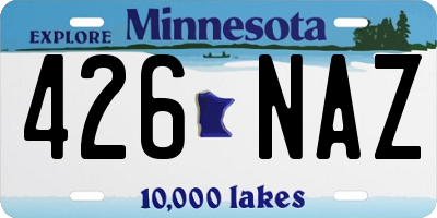 MN license plate 426NAZ