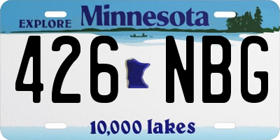 MN license plate 426NBG