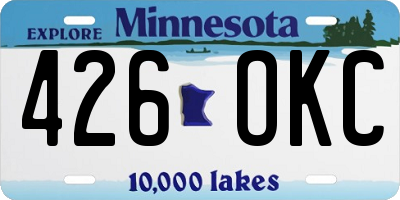 MN license plate 426OKC