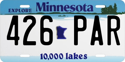 MN license plate 426PAR