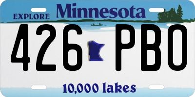 MN license plate 426PBO
