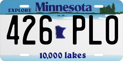 MN license plate 426PLO