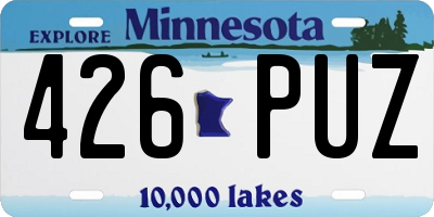 MN license plate 426PUZ