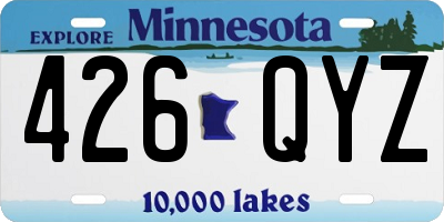 MN license plate 426QYZ
