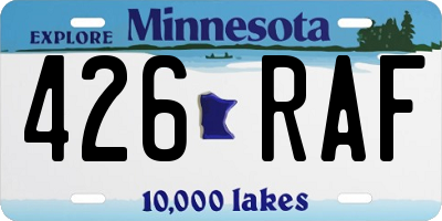 MN license plate 426RAF