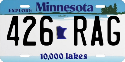 MN license plate 426RAG