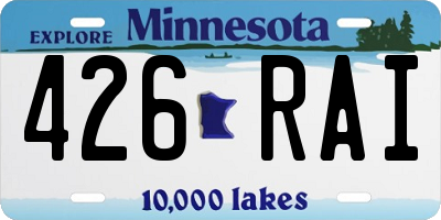 MN license plate 426RAI