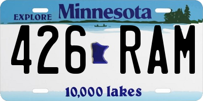MN license plate 426RAM