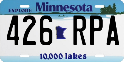 MN license plate 426RPA
