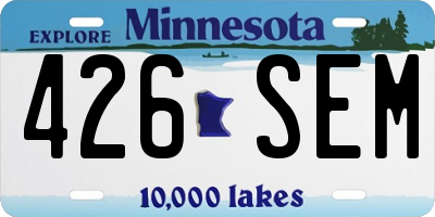 MN license plate 426SEM