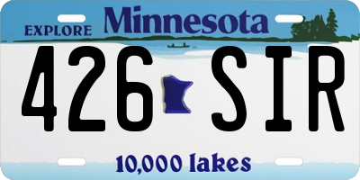 MN license plate 426SIR