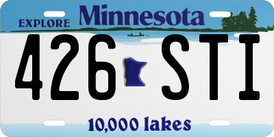 MN license plate 426STI