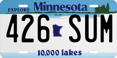 MN license plate 426SUM