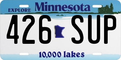 MN license plate 426SUP