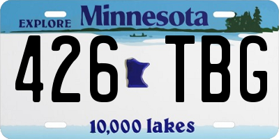MN license plate 426TBG