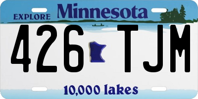 MN license plate 426TJM