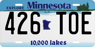 MN license plate 426TOE