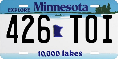 MN license plate 426TOI
