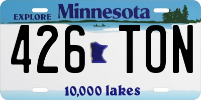 MN license plate 426TON