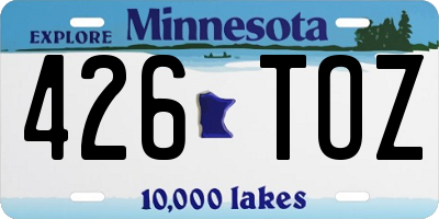 MN license plate 426TOZ