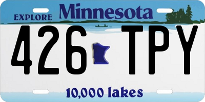 MN license plate 426TPY