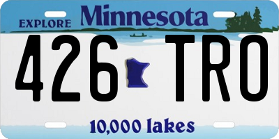 MN license plate 426TRO