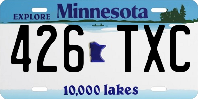 MN license plate 426TXC