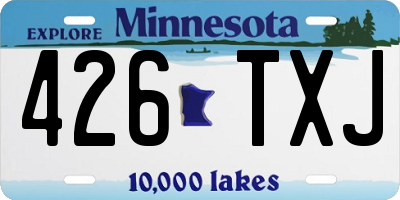 MN license plate 426TXJ