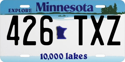 MN license plate 426TXZ