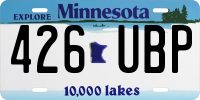 MN license plate 426UBP