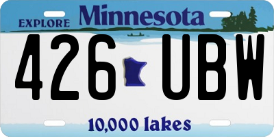 MN license plate 426UBW
