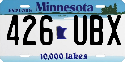 MN license plate 426UBX