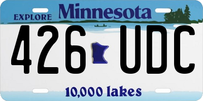 MN license plate 426UDC
