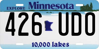 MN license plate 426UDO