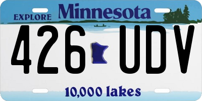 MN license plate 426UDV