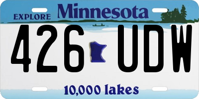 MN license plate 426UDW