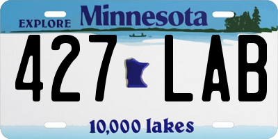 MN license plate 427LAB