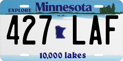 MN license plate 427LAF