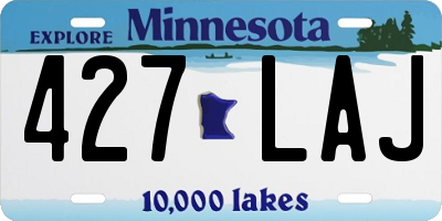 MN license plate 427LAJ