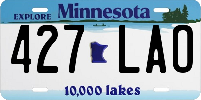 MN license plate 427LAO